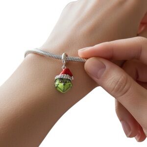 Santa Grinch Sterling Silver Charm – For Necklace or Bracelet
